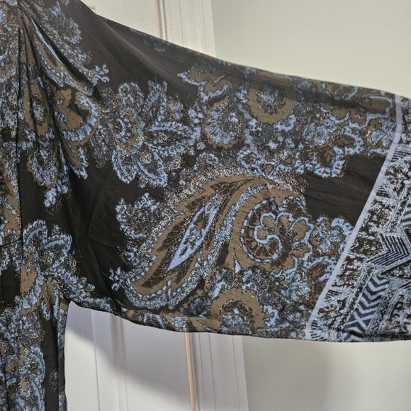 Free People Black and Blue Paisley Mini Dress - Picture 3 of 7